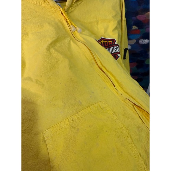 Vintage 90s Harley Davidson Los Algodones Mexico Hooded Windbreaker Jacket - Picture 3 of 7